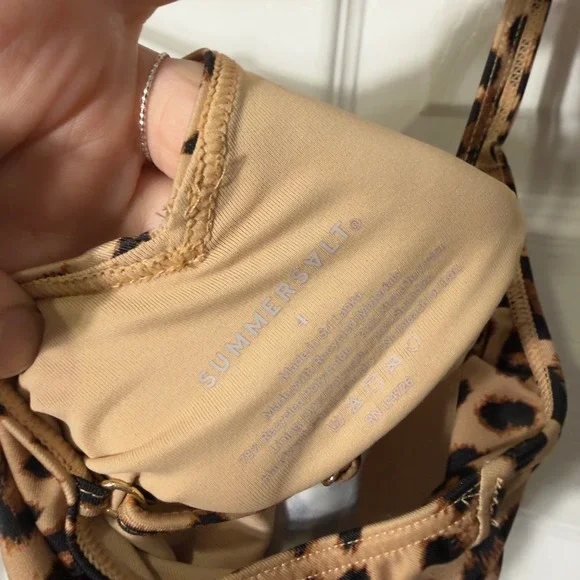 Summersalt Women's Size 4 Leopard Print One Piece Swimsuit Adjustable Straps - Picture 8 of 8